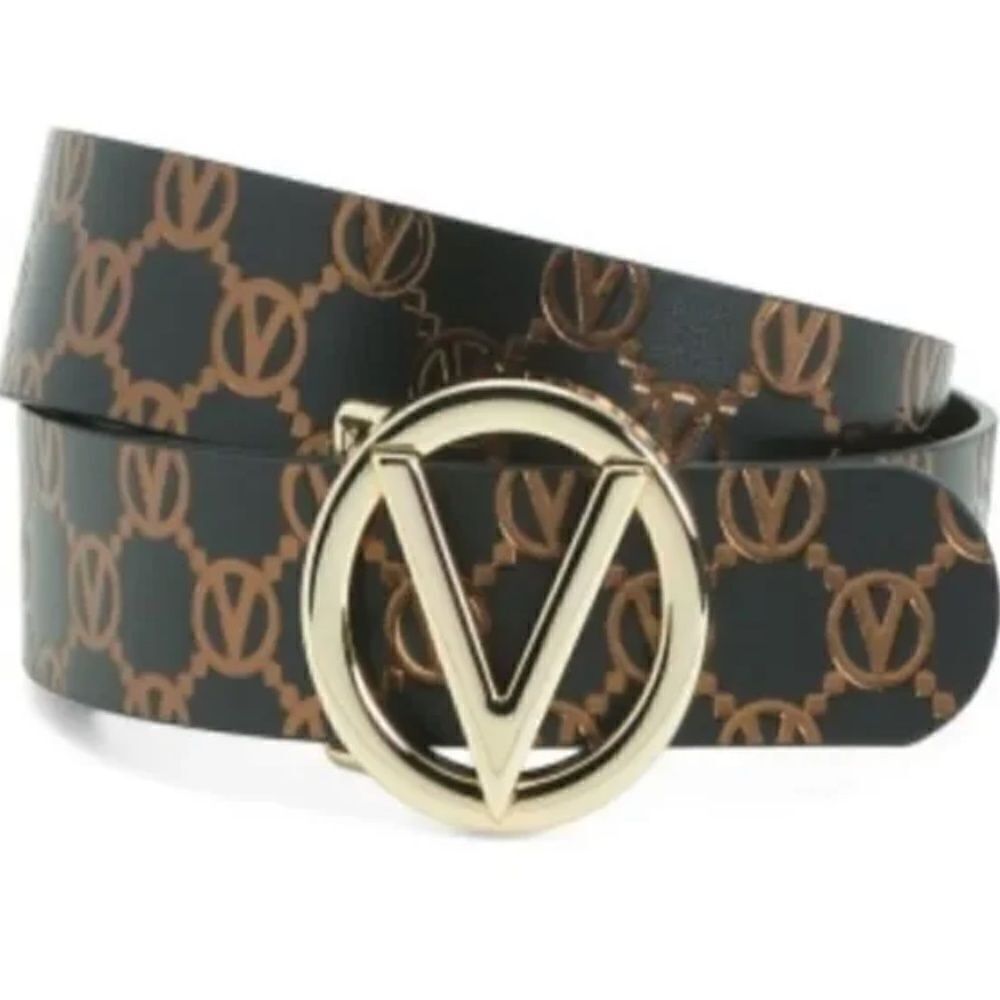 NWT VALENTINO AUTHENTIC MARIO VALENTINO GIUSY MONOGRAM LEATHER BLACK BELT​​